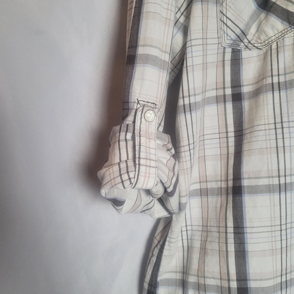 GPH Supply Company Men's Western Plaid Pearl Snap Rolltab Sleeve Shirt Size M - Picture 2 of 9